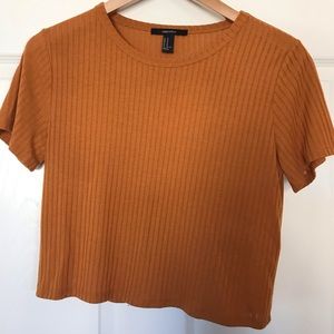 Dark mustard color crop top